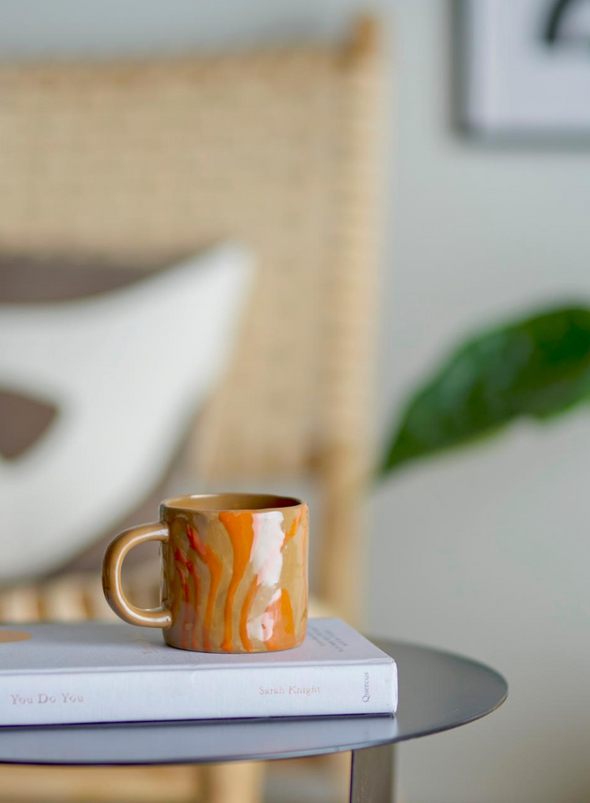 Ninka Orange Stoneware Mug from Bloomingville