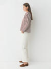 Felpa Stripes Top in Ecru + Burgundy from Ese O Ese
