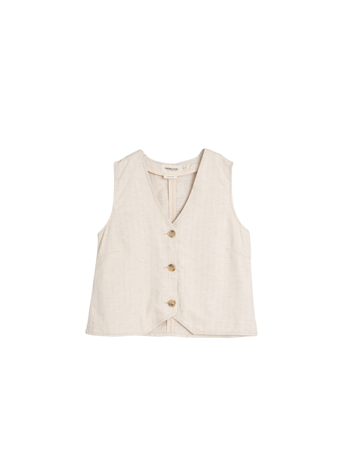 Pinstripe Waistcoat in Crudo from Indi & Cold