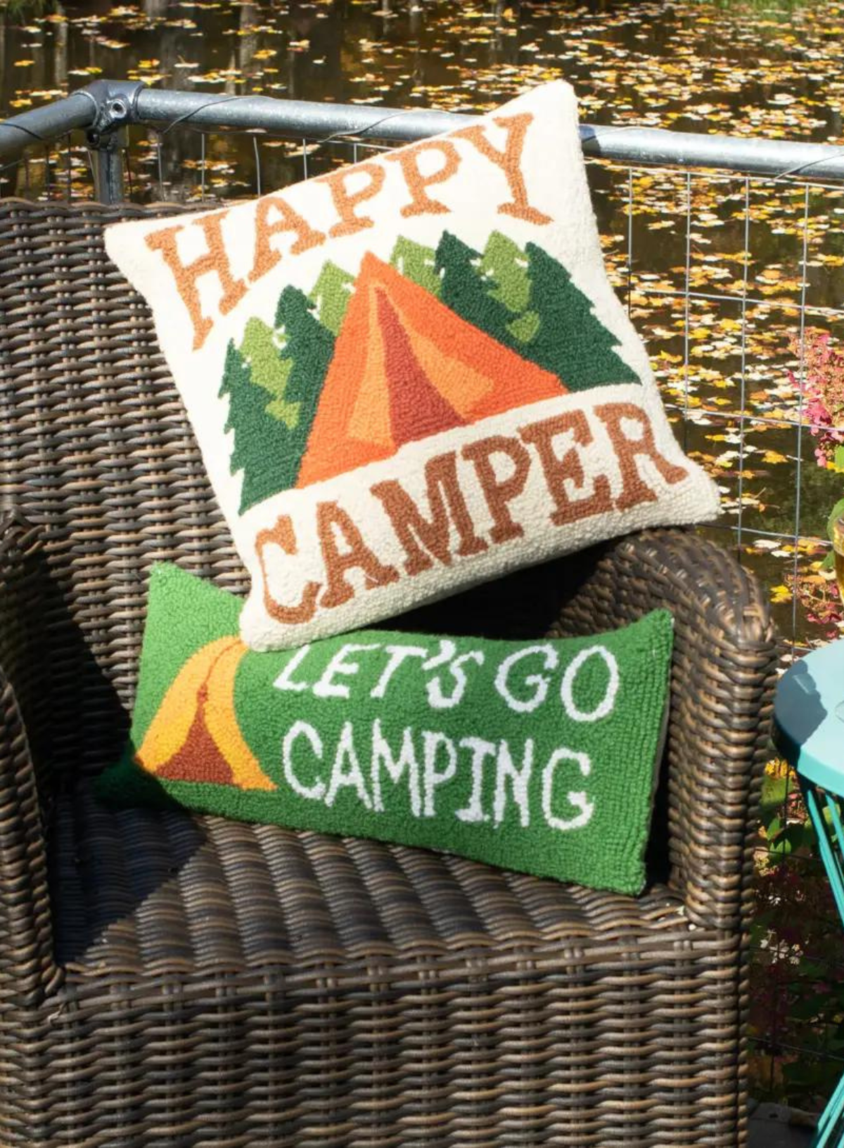 Happy Camper Hook Cushion from Peking Handicraft