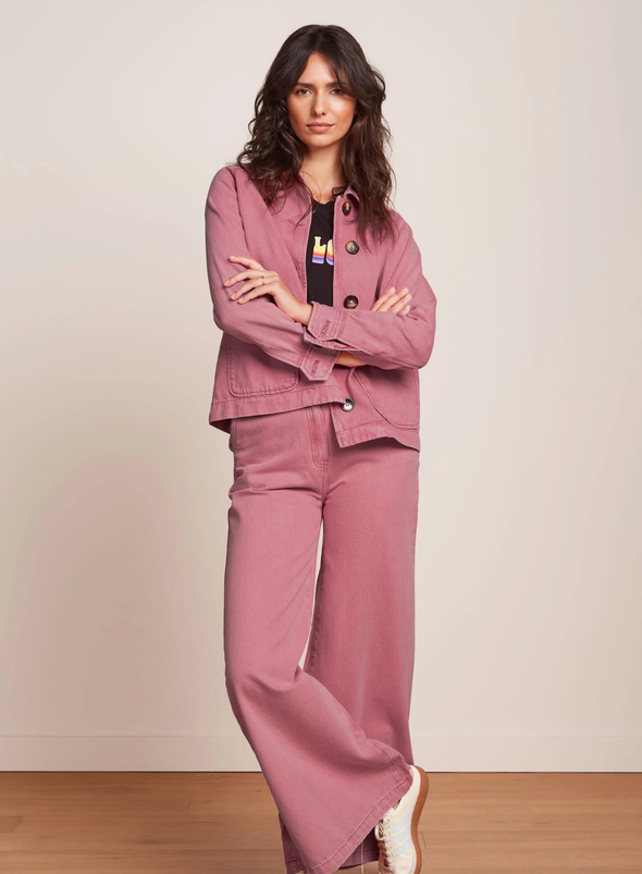 Sylvie Jacket Coloured Denim in Mellow Rose from King Louie