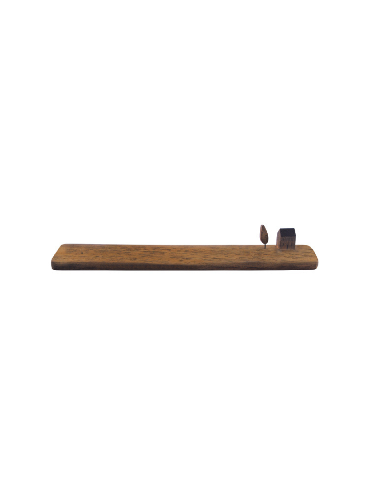 East of India Wood incense holder with House & tree
