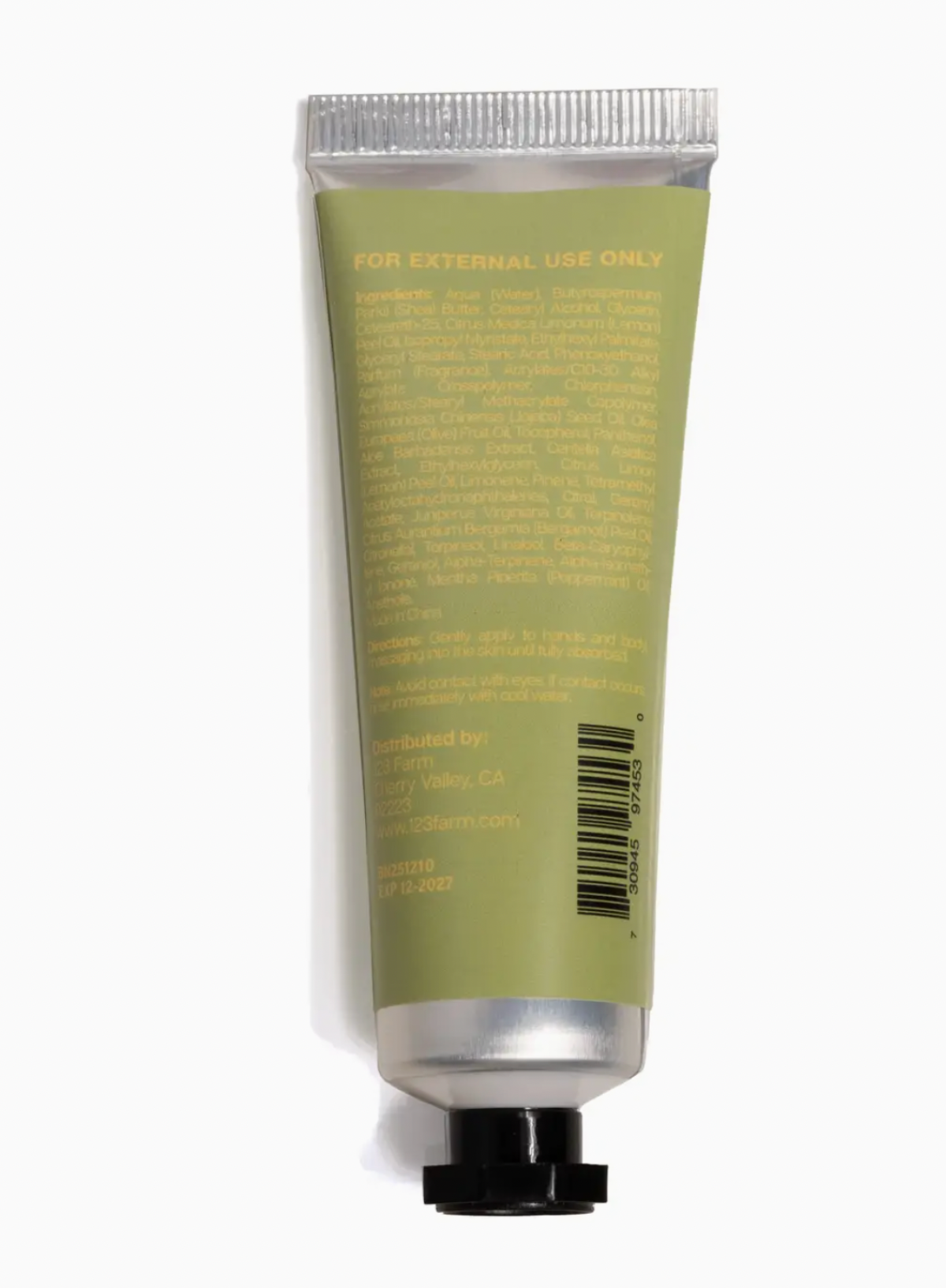 123 Farm Lemon Verbena Hand Cream 1 oz Flower Market
