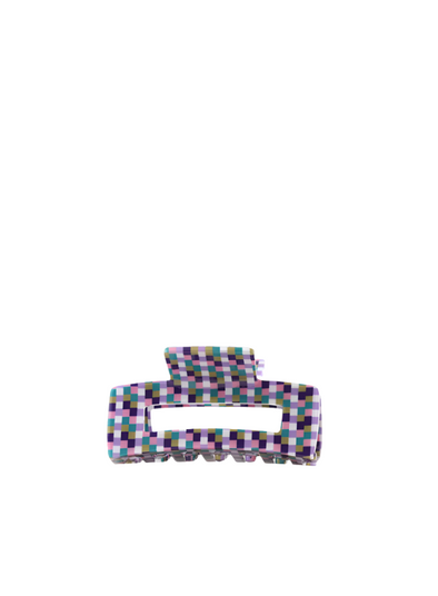 Farah Chequered Resin Hairclip in Navy from Big Metal