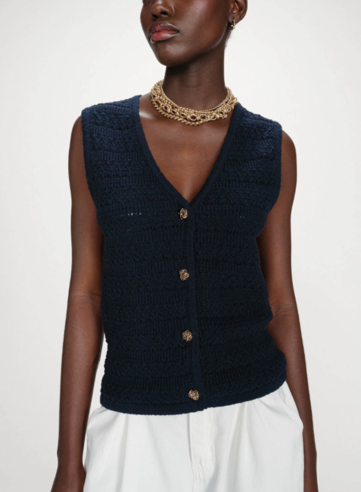 Grace & Mila  Vincennes Cardigan In Navy