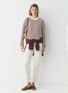 Felpa Stripes Top in Ecru + Burgundy from Ese O Ese