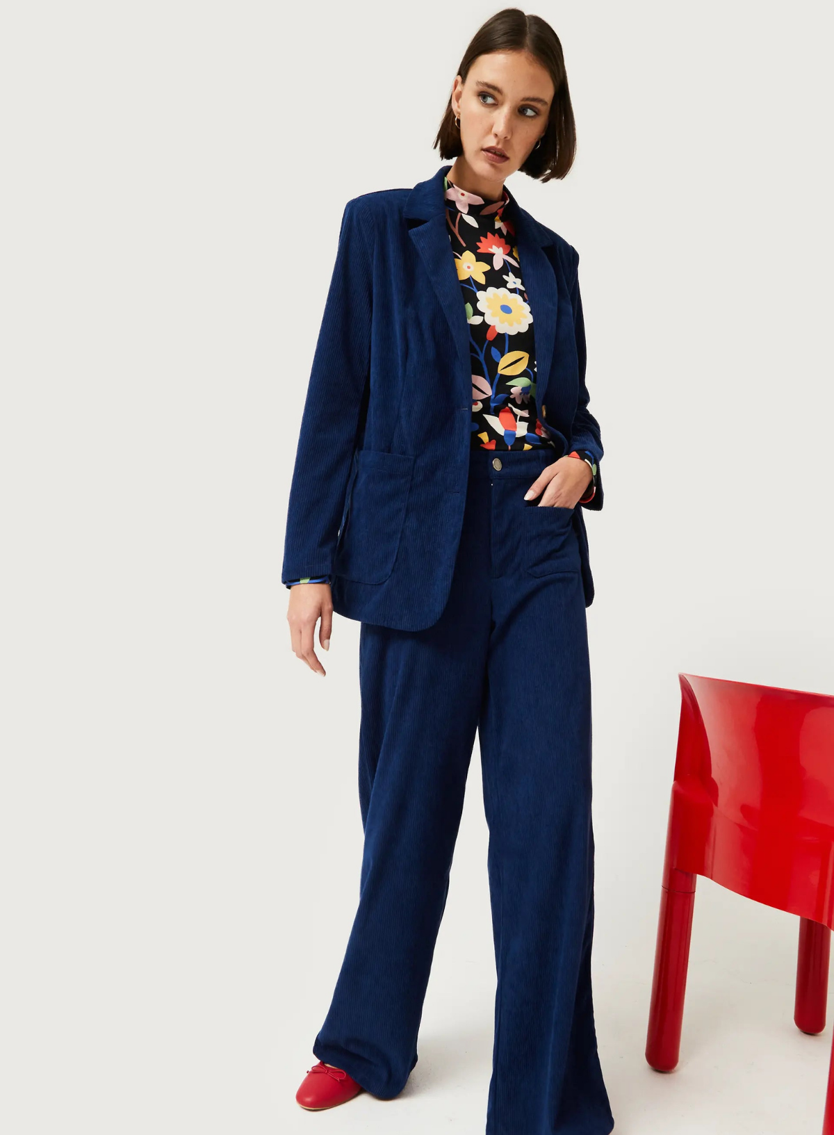 Corduroy Trousers in Navy Blue from Compañia Fantastica