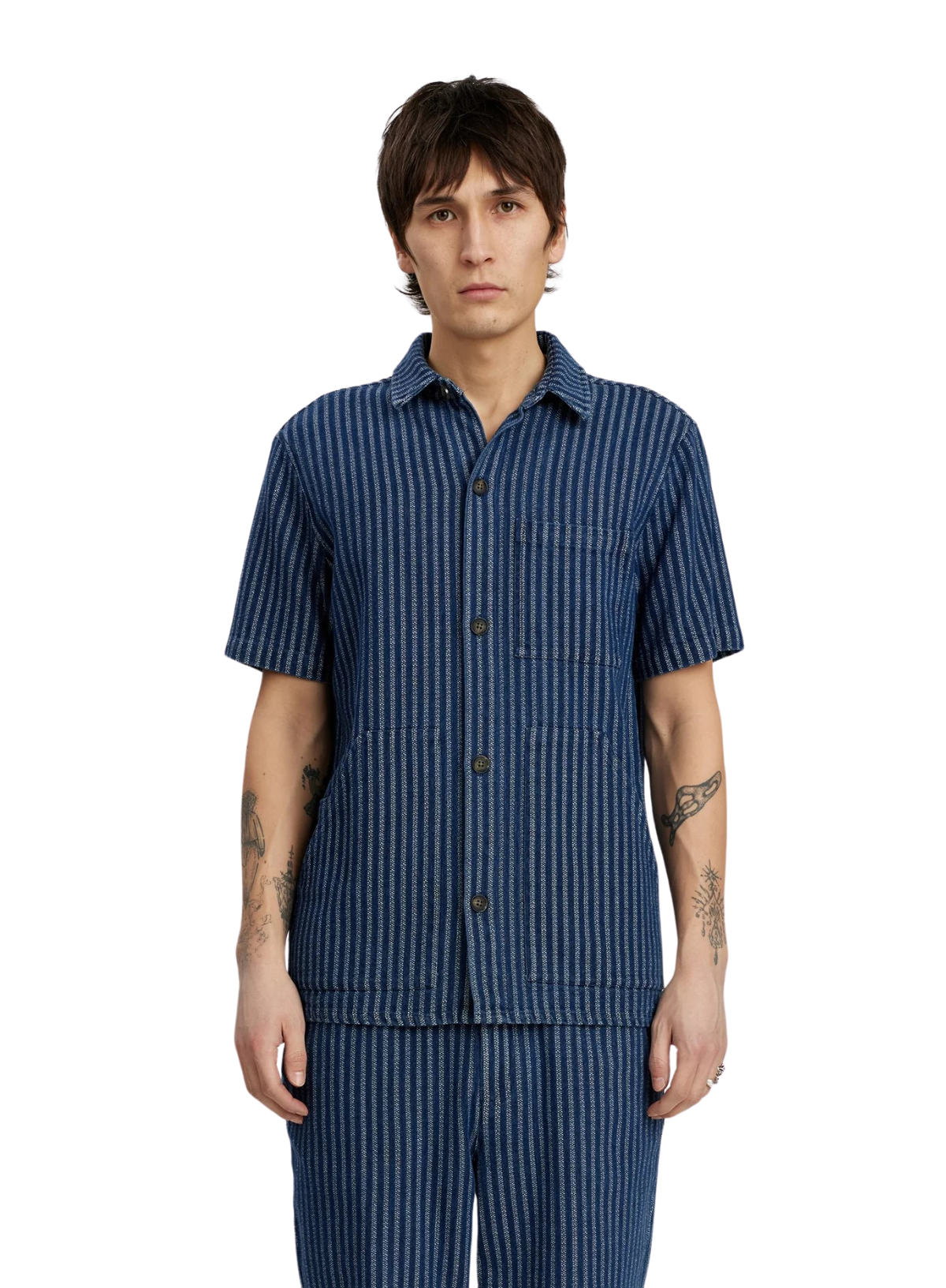 Theo Indigo SS Overshirt in Dark Navy from Anerkjendt