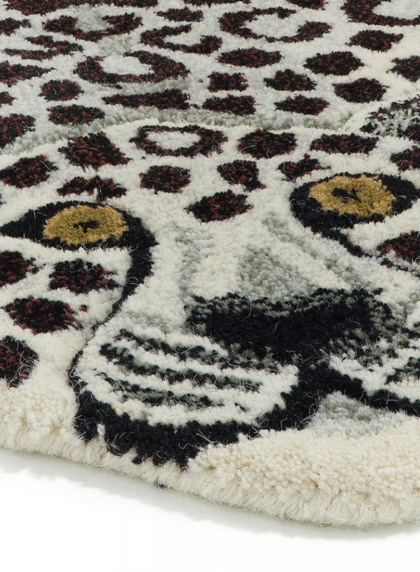 Snowy Leopard Large Wool Rug from Doing Goods