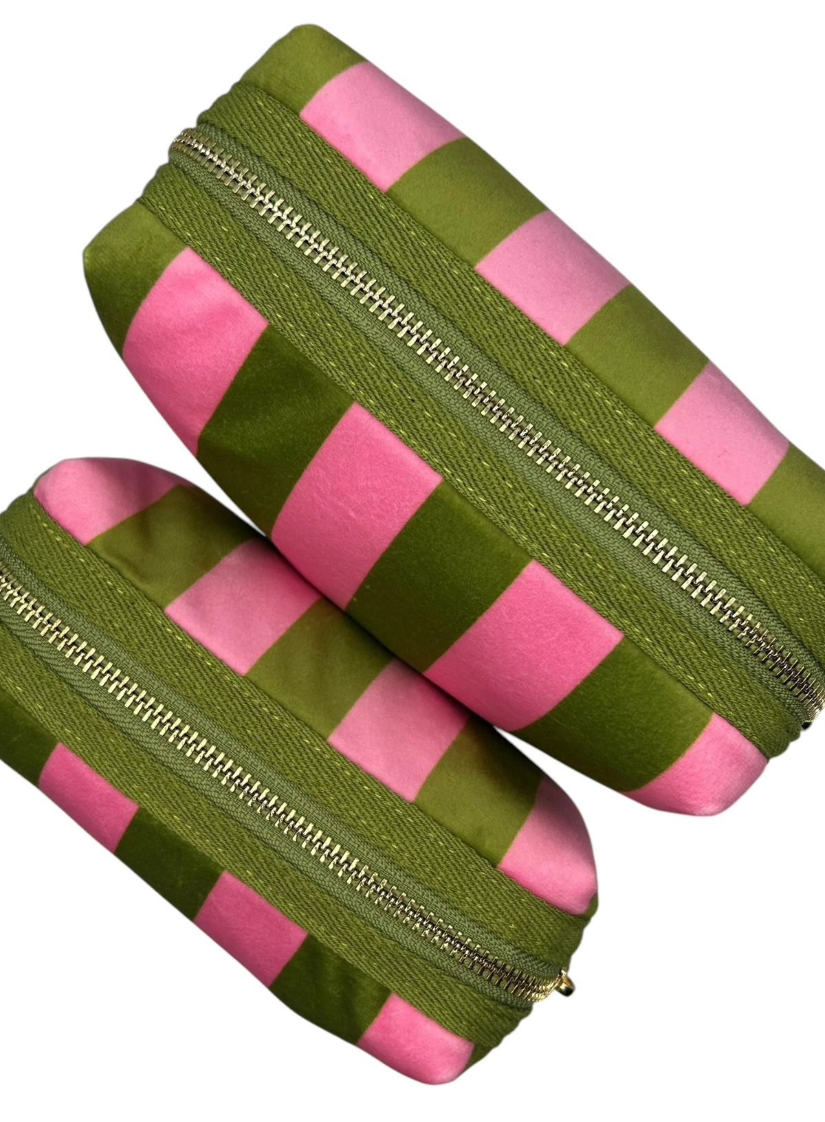 Small Chartreuse Stripe Make-up Bag & Bow from Sixton