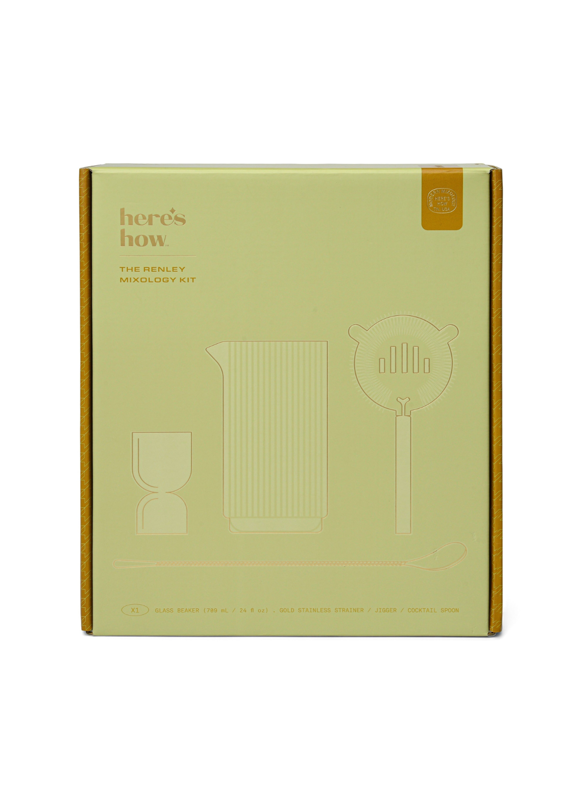 The Renley Bar Tool Set - Jigger, Strainer, Spoon & Beaker