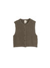 Basket Weave Knit Vest in Khaki from Indi & Cold