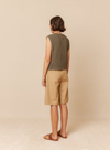 Basket Weave Knit Vest in Khaki from Indi & Cold