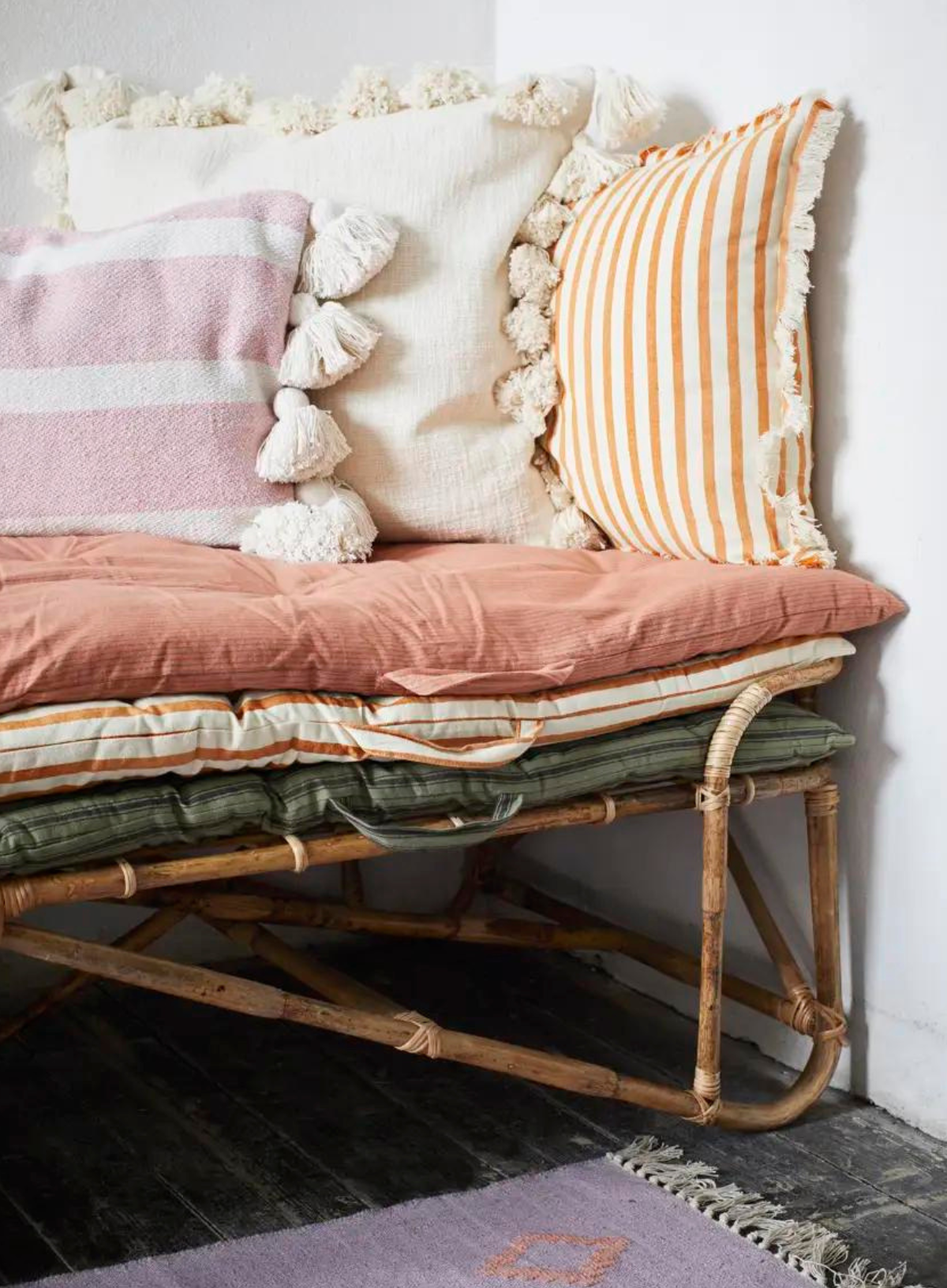 Ola Printed Cushion W/Fringes 50/50cm from Madam Stoltz