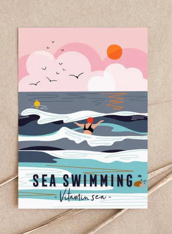 Sea Swimming Vitamin Sea Card from Onneke