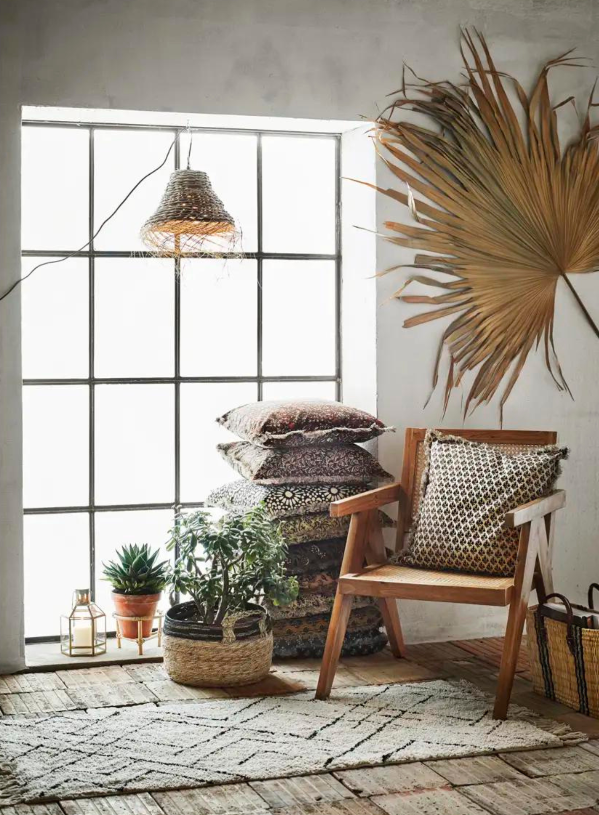 Wendy Printed Cushion W/Fringes 50/50cm from Madam Stoltz