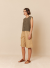 Basket Weave Knit Vest in Khaki from Indi & Cold