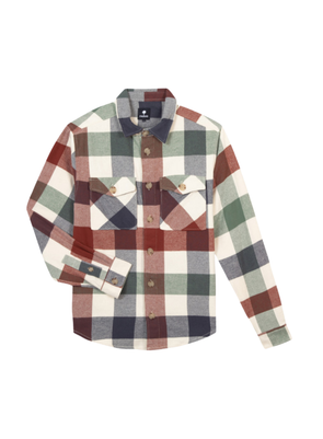 Flavigny Shirt in Navy & Terracotta from Faguo