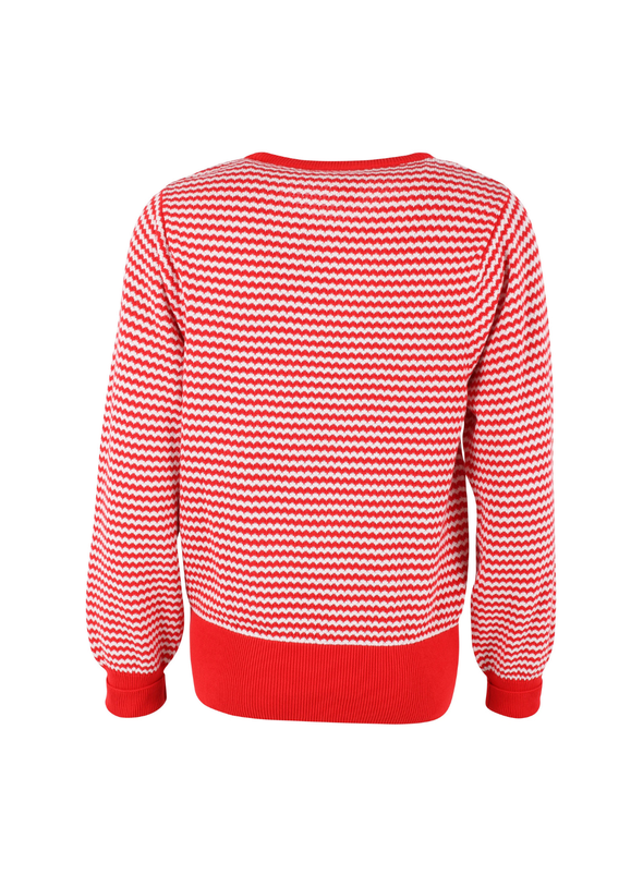 Danefox Pearl Knit Sweater in Summer Red/Chalk from Danefae