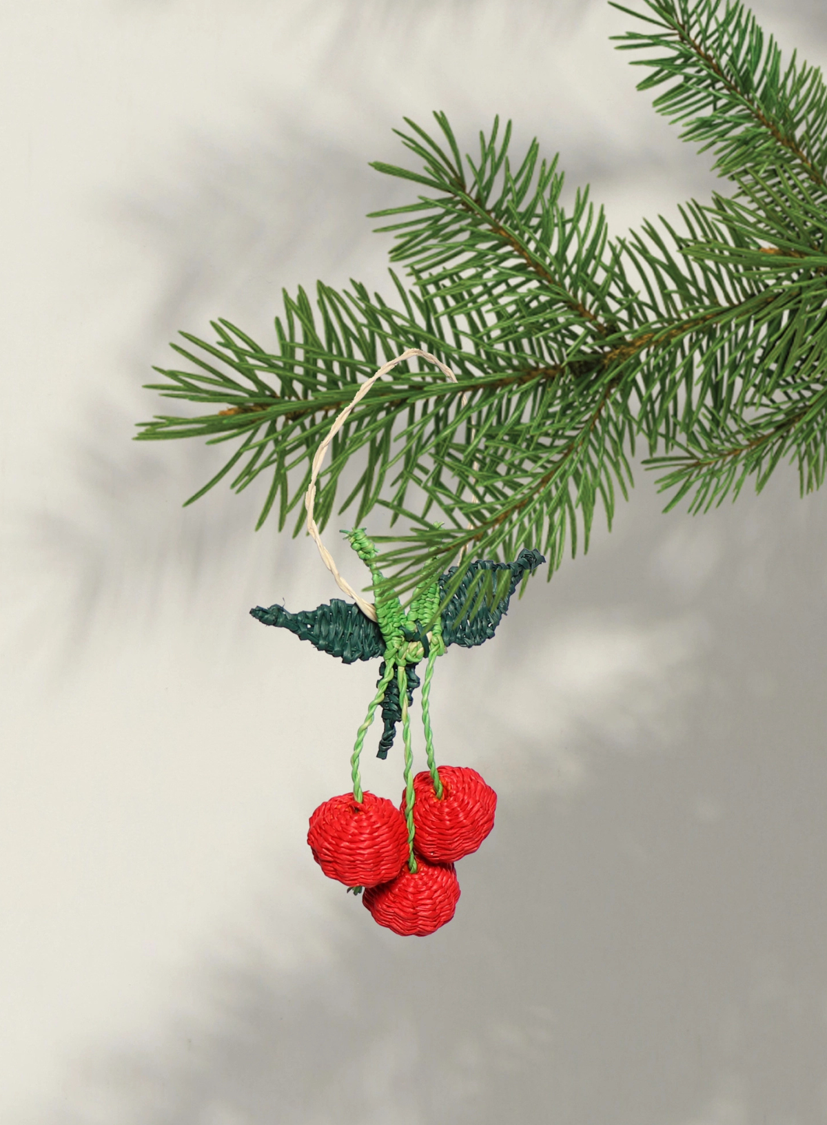 Christmas Woven Fruit Cherry Decoration from Studio THIE