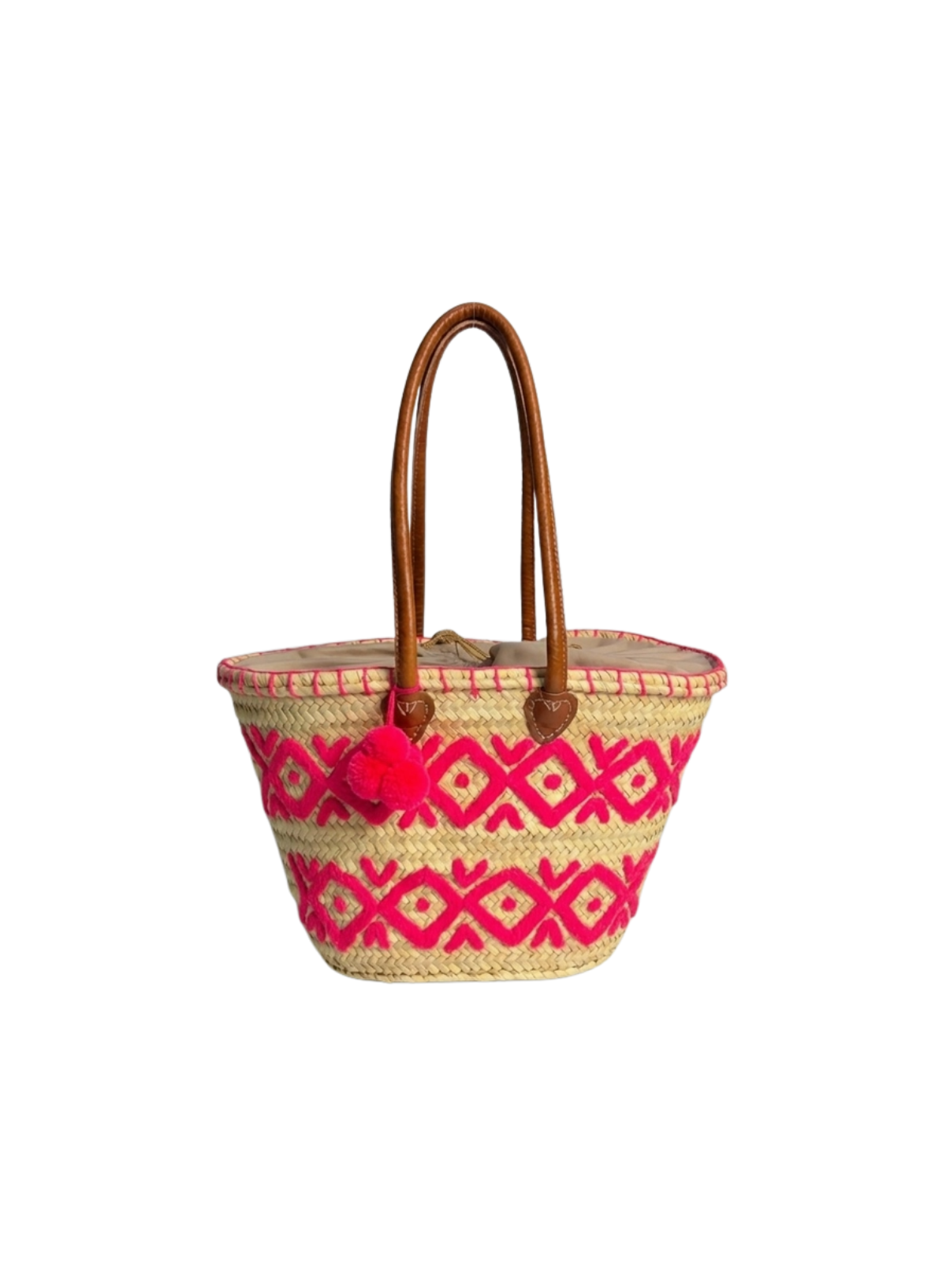 Melecraft Straw Tote (Bohemian Beach) Bag with Leather Handles