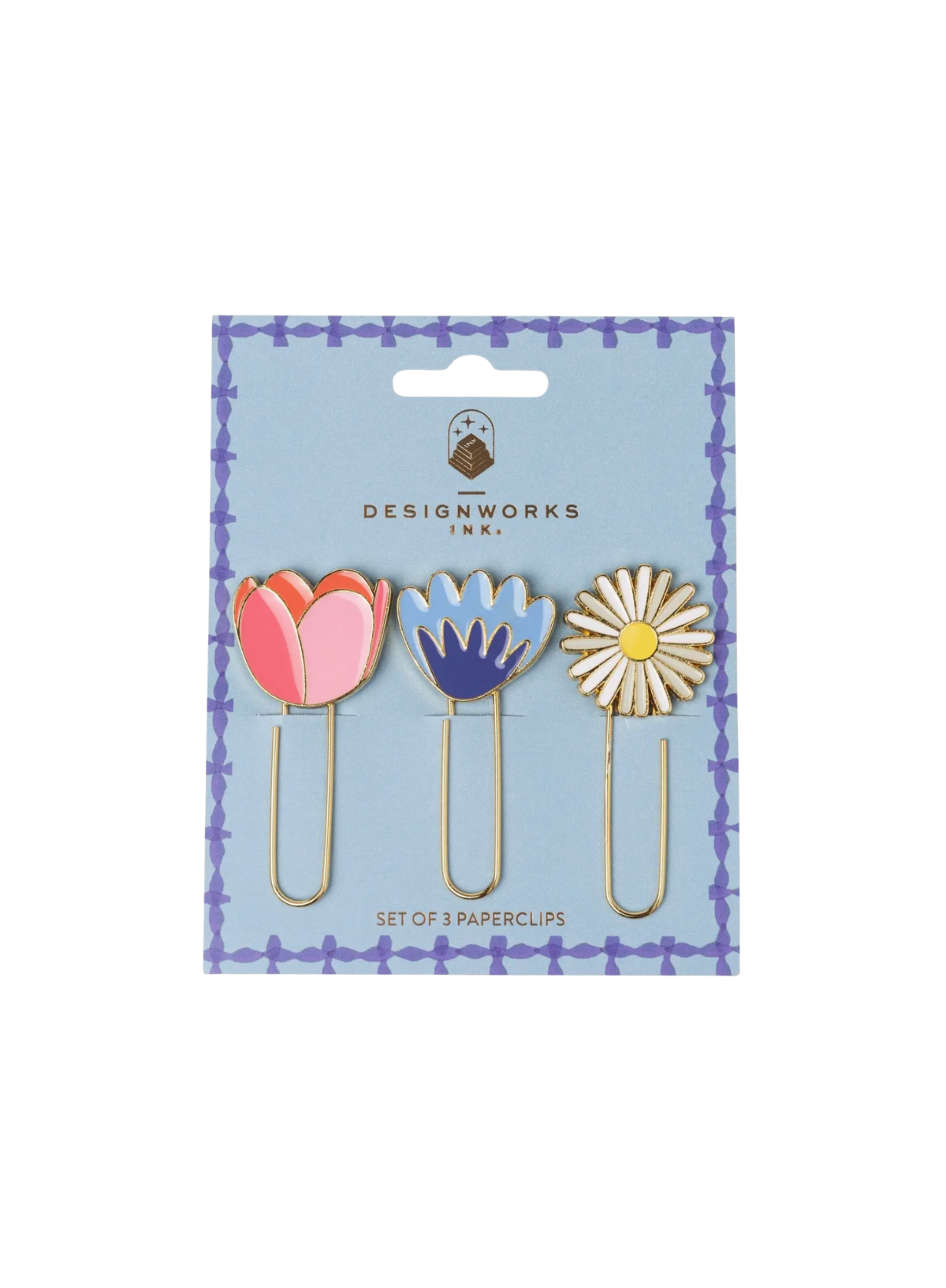 Design works Set of 3 Paperclips - Floral