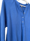Zoey 3/4 Sleeve Top in Uniform Blue from Yerse