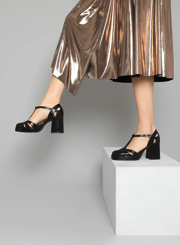 Chaza in Black Metallic from Esska
