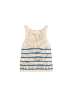 Knit Jersey Top in Cream & Indigo Blue from Indi & Cold