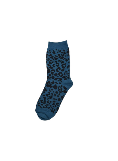 Leopard Single Socks in Denim from Sixton