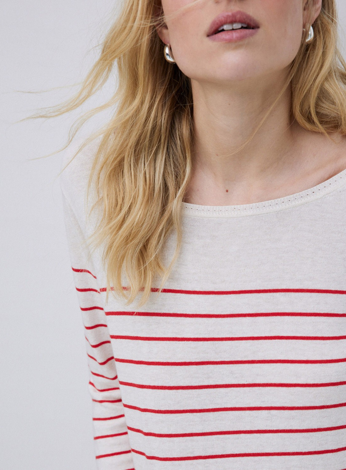 O-Clarins Knit Jumper in Orange Stripe from Yerse