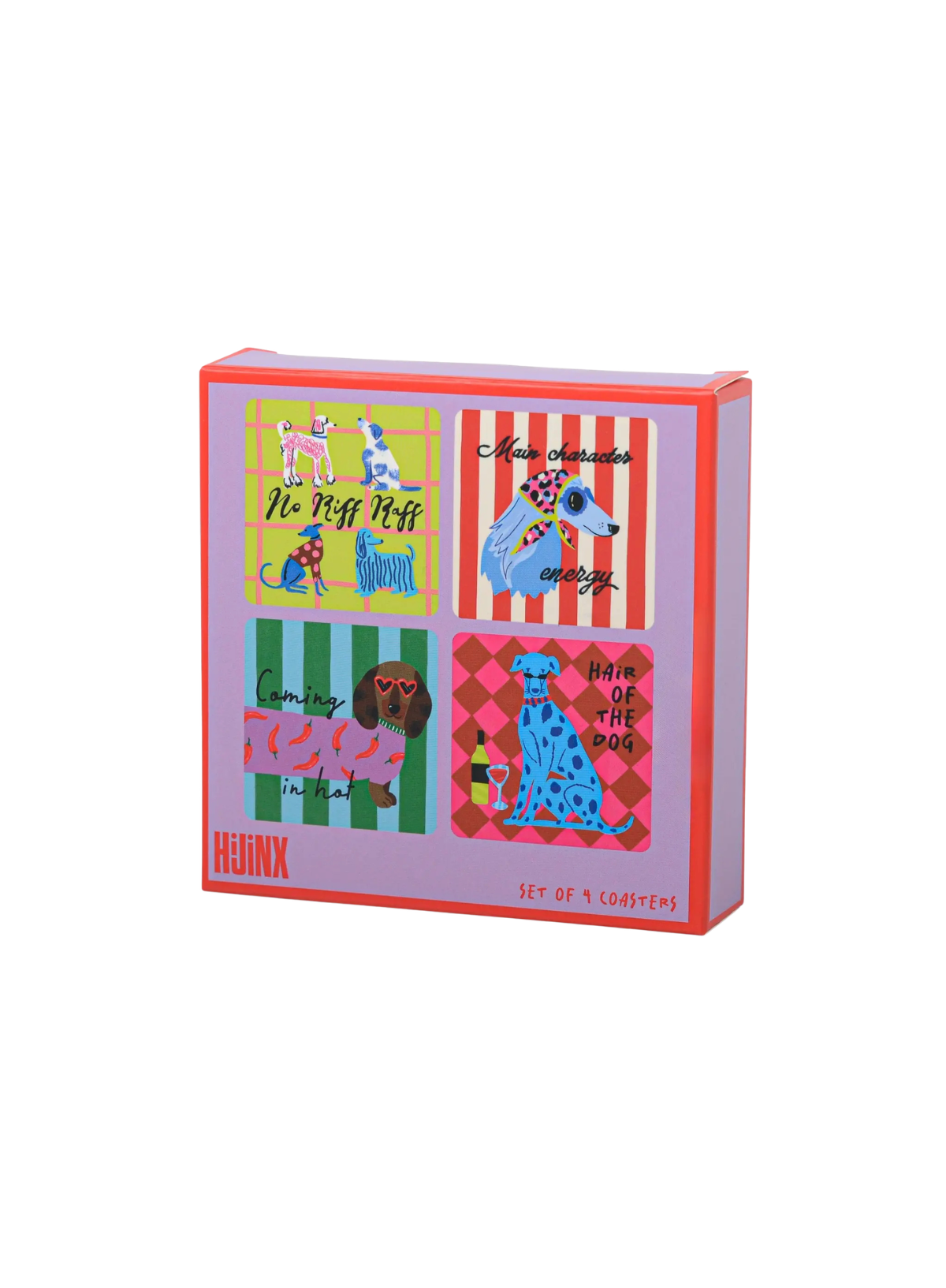 Designworks Ink Hijinx Set of 4 Coaster Dog lovers