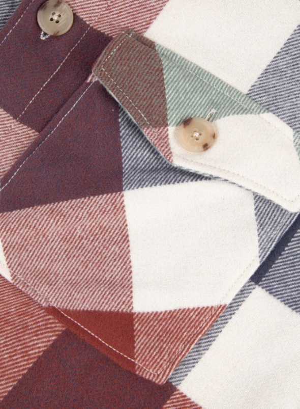 Flavigny Shirt in Navy & Terracotta from Faguo