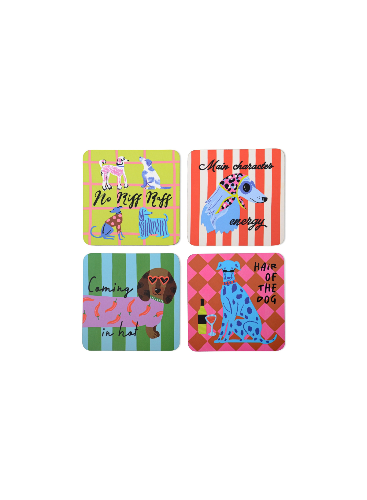 Designworks Ink Hijinx Set of 4 Coaster Dog lovers