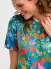 Beth Top in Teal Rainbow Jungle from Sugarhill