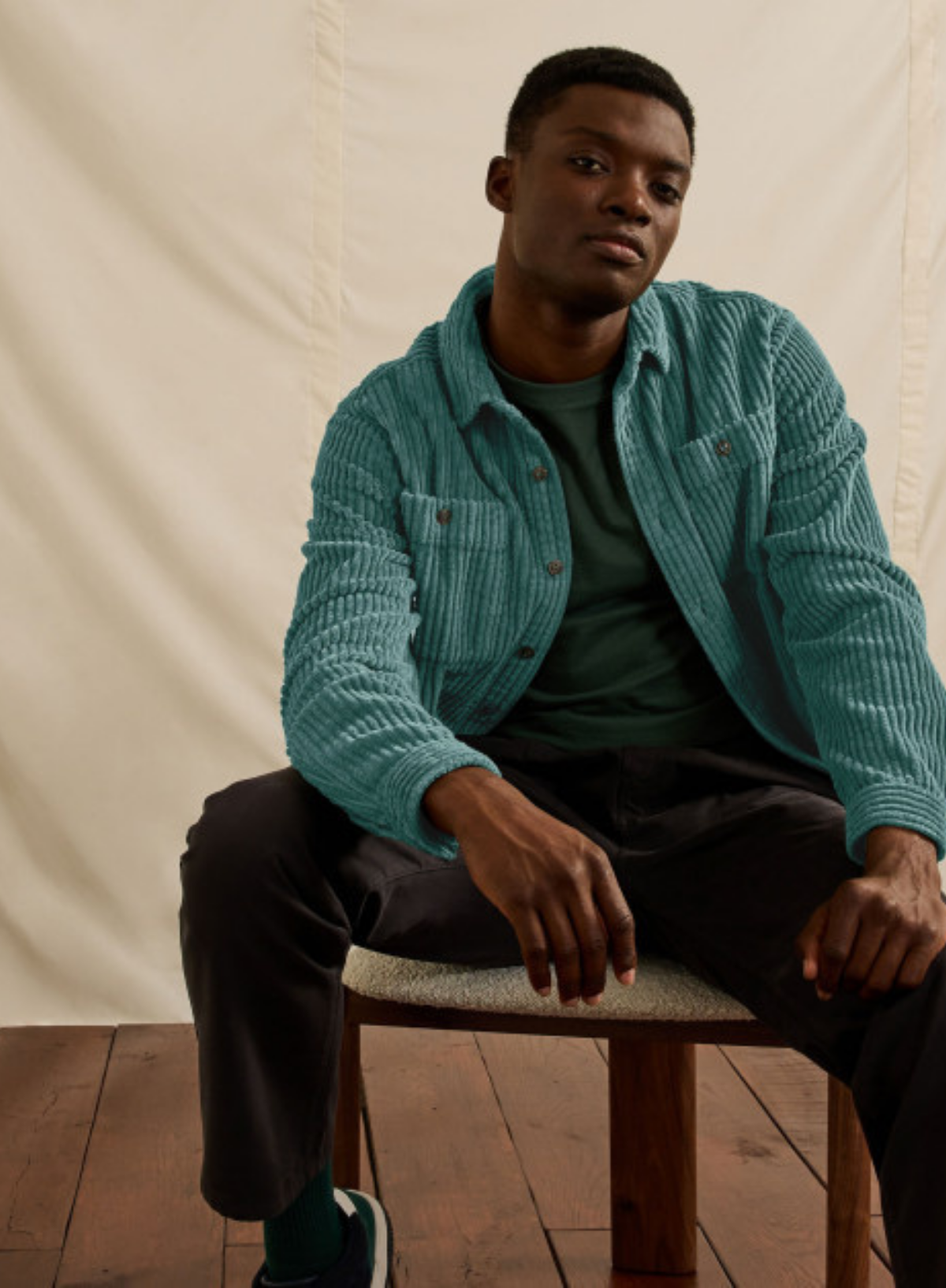 Clemont Soft Cord Shirt in Green from Faguo