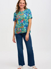 Beth Top in Teal Rainbow Jungle from Sugarhill