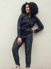 Anwen Boilersuit in Washed Black Heart Burst from Sugarhill