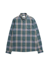 Larry Check Shirt in Forest Green/Silver Blue from Far Afield