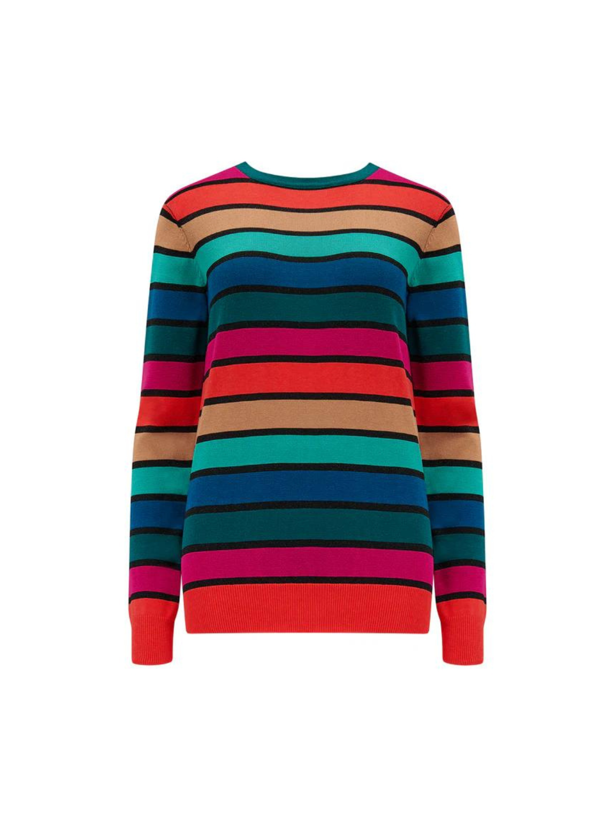 Astrid Jumper in Multi, Rainbow Stripes from Sugarhill