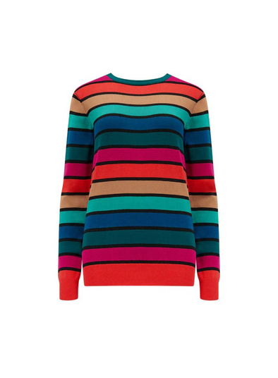 Astrid Jumper in Multi, Rainbow Stripes from Sugarhill
