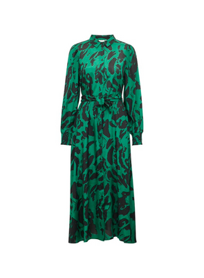 Pollie Oline Dress in Black/Aventurine from Kaffe