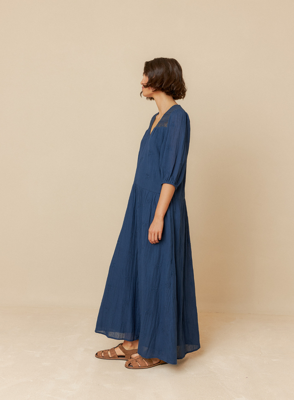 Midi Dress in Indigo Blue from Indi & Cold