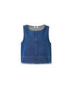 Dafne Cropped Denim Top in Blue Jean from FRNCH