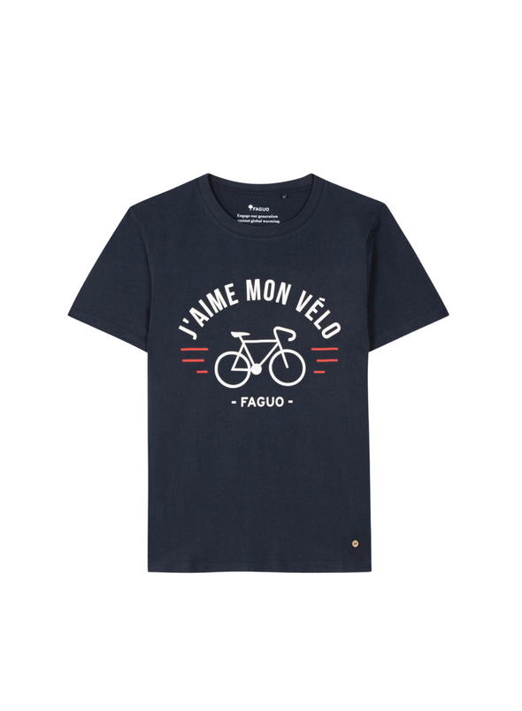 Arcy Cotton T-Shirt in Navy from Faguo