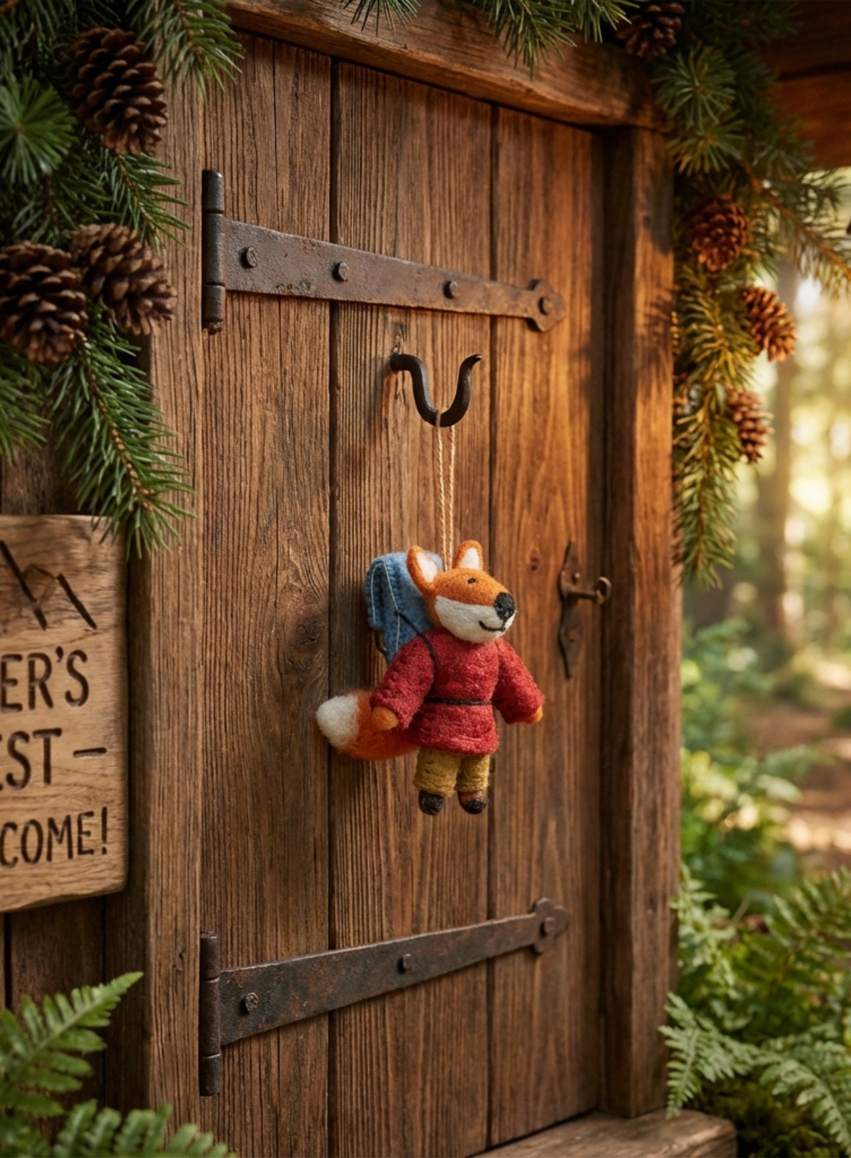 Felt So Good Handmade Felt Hiking Fox Woodland Hanging Decoration