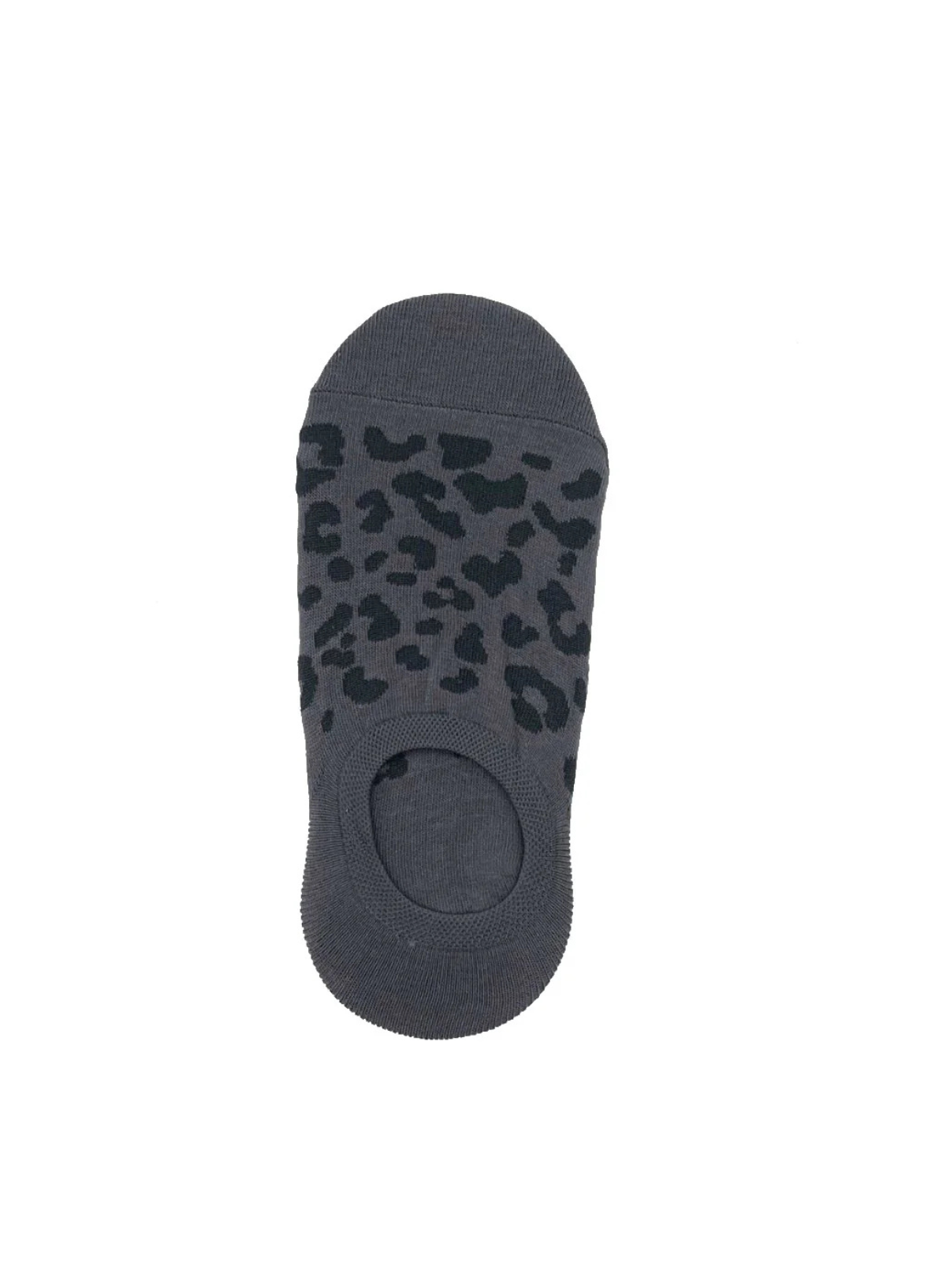 Leopard Trainer Socks in Charcoal from Sixton