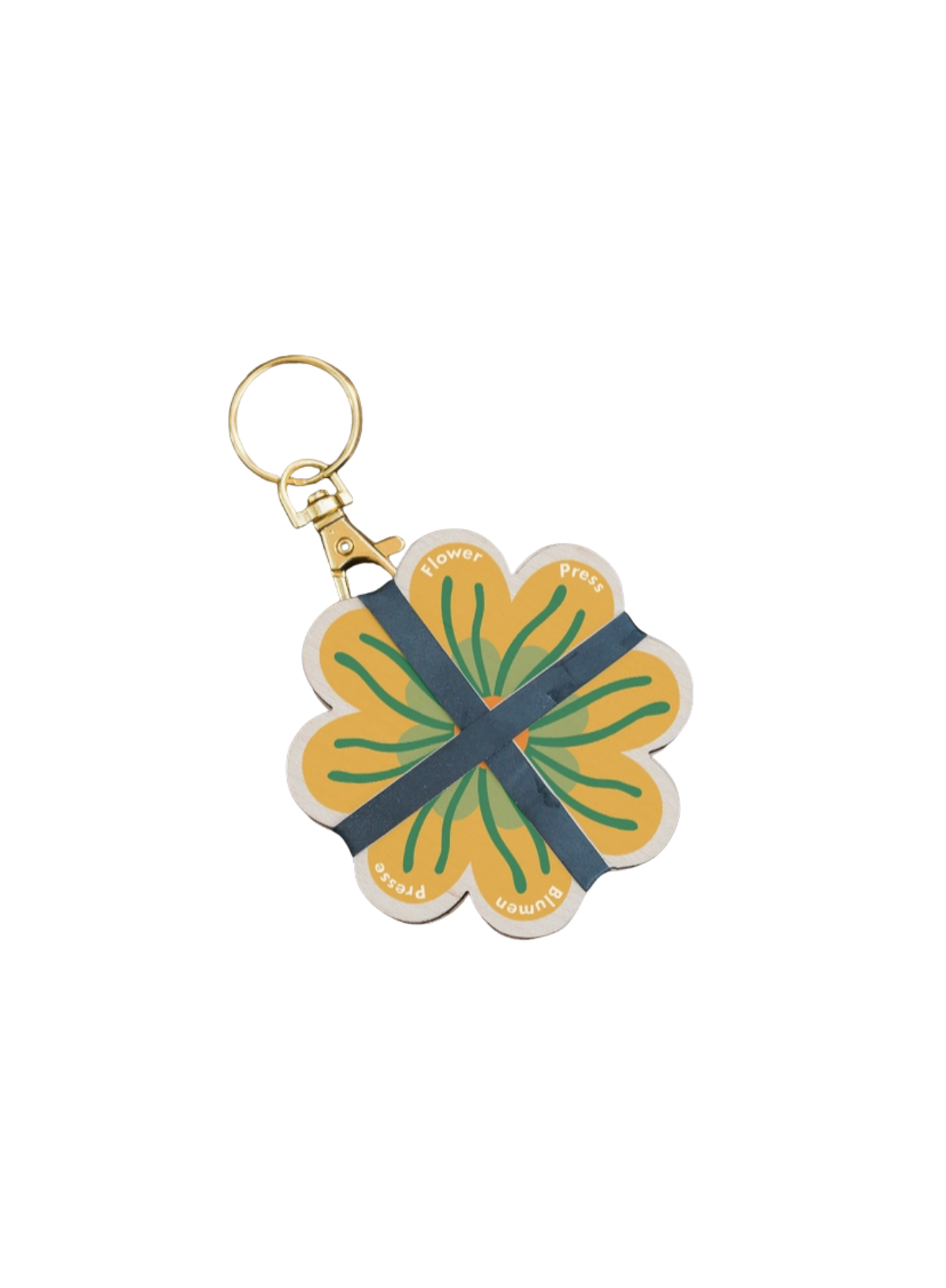 Studio Wald Keyring Flower Press in Greens & Yellows