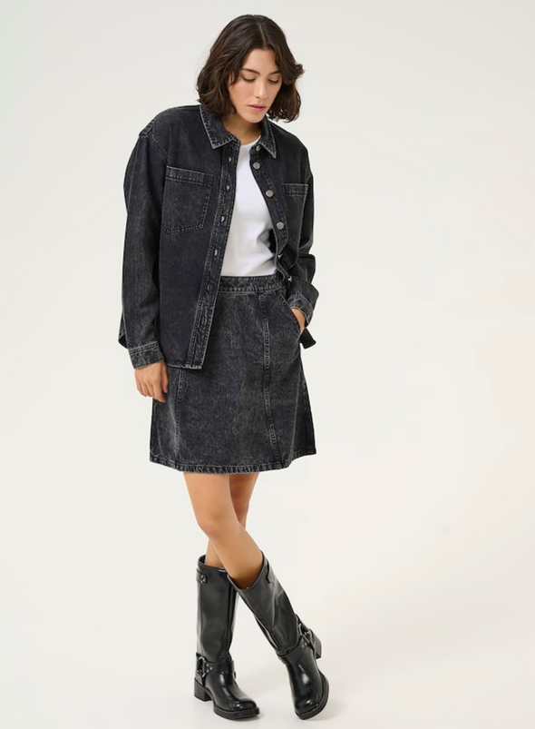 Emma Denim Skirt in Medium Grey Denim from Kaffe