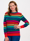 Astrid Jumper in Multi, Rainbow Stripes from Sugarhill